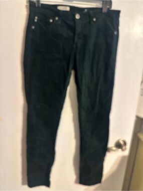 Women’s Dark Green Slim Corduroy Lightweight Pants